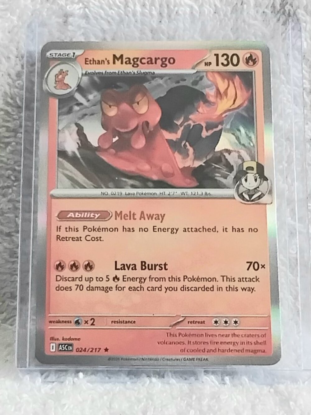 Mint 2026 Pokemon Ethan's Magcargo Rare ☆ Holo Card 024/217!!
